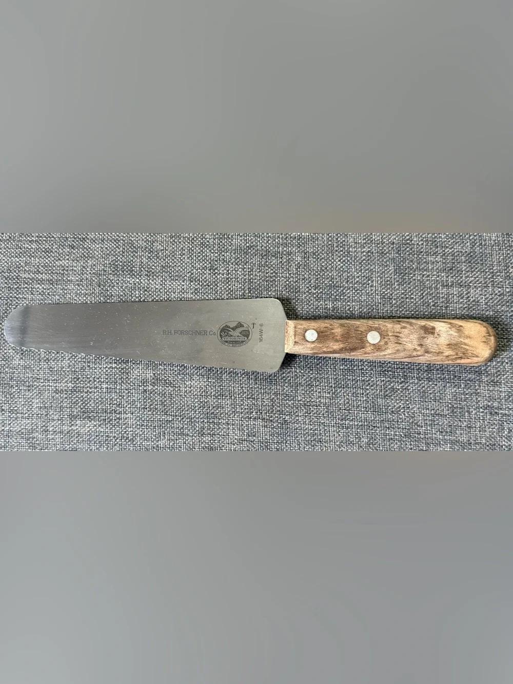 R.H. Forschner Victorinox Made in Switzerland Serrated Edge Wood Handle Slicer